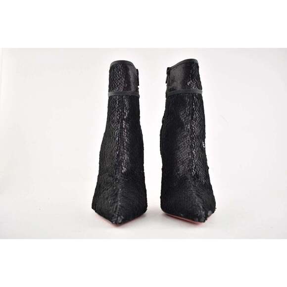 Christian Louboutin Moulakate 100 Black Sequin Glitter Heel Ankle Bootie 35.5 - Picture 6 of 12